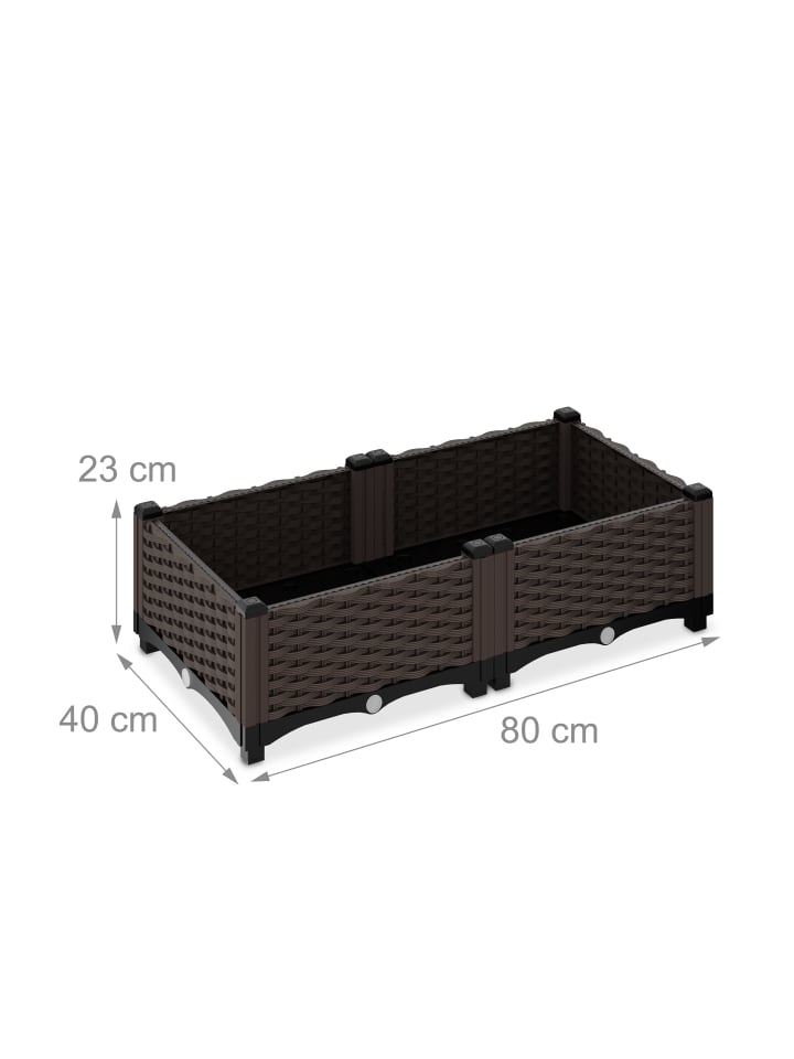 relaxdays Pflanzkübel in Braun - (B) 80 x (H)23 x (T)40 cm günstig kaufen onesize