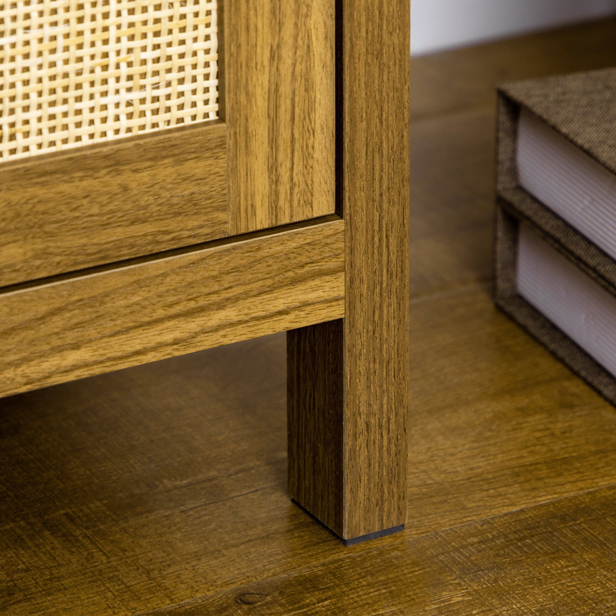 HOMCOM Bücherregal Standregal, in Wiener-Geflecht-Optik 1-tlg., BxLxH: 34.5x60x162 cm