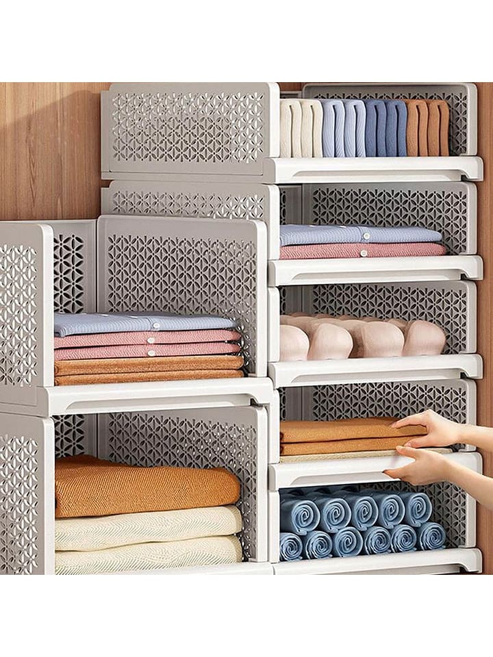 Joybos Kleiderschrank-Aufbewahrungsbox in Weiß - (B)44 x (H)38 x (T)24,5 cm günstig kaufen onesize