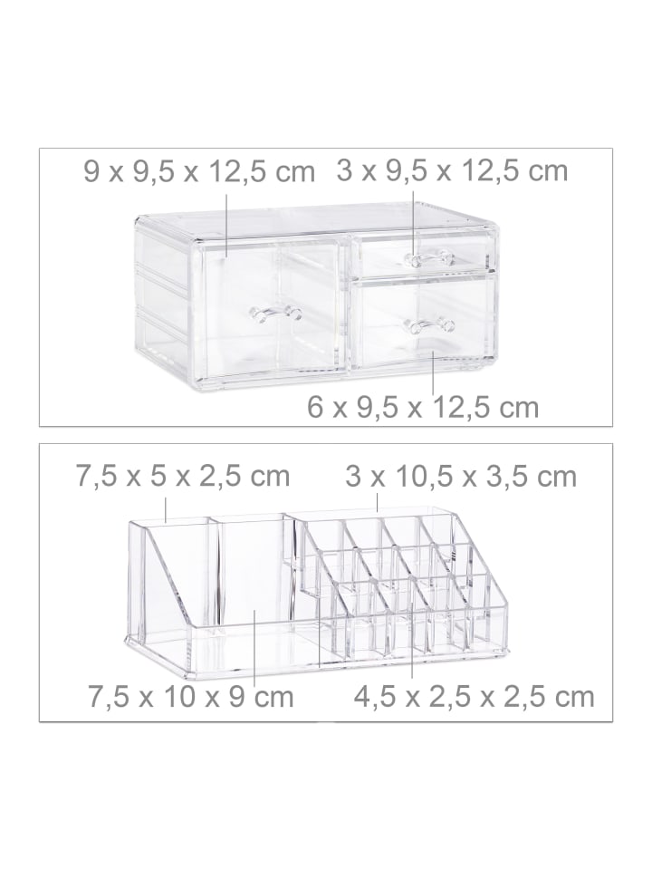 relaxdays Make Up Organizer in Transparent günstig kaufen onesize