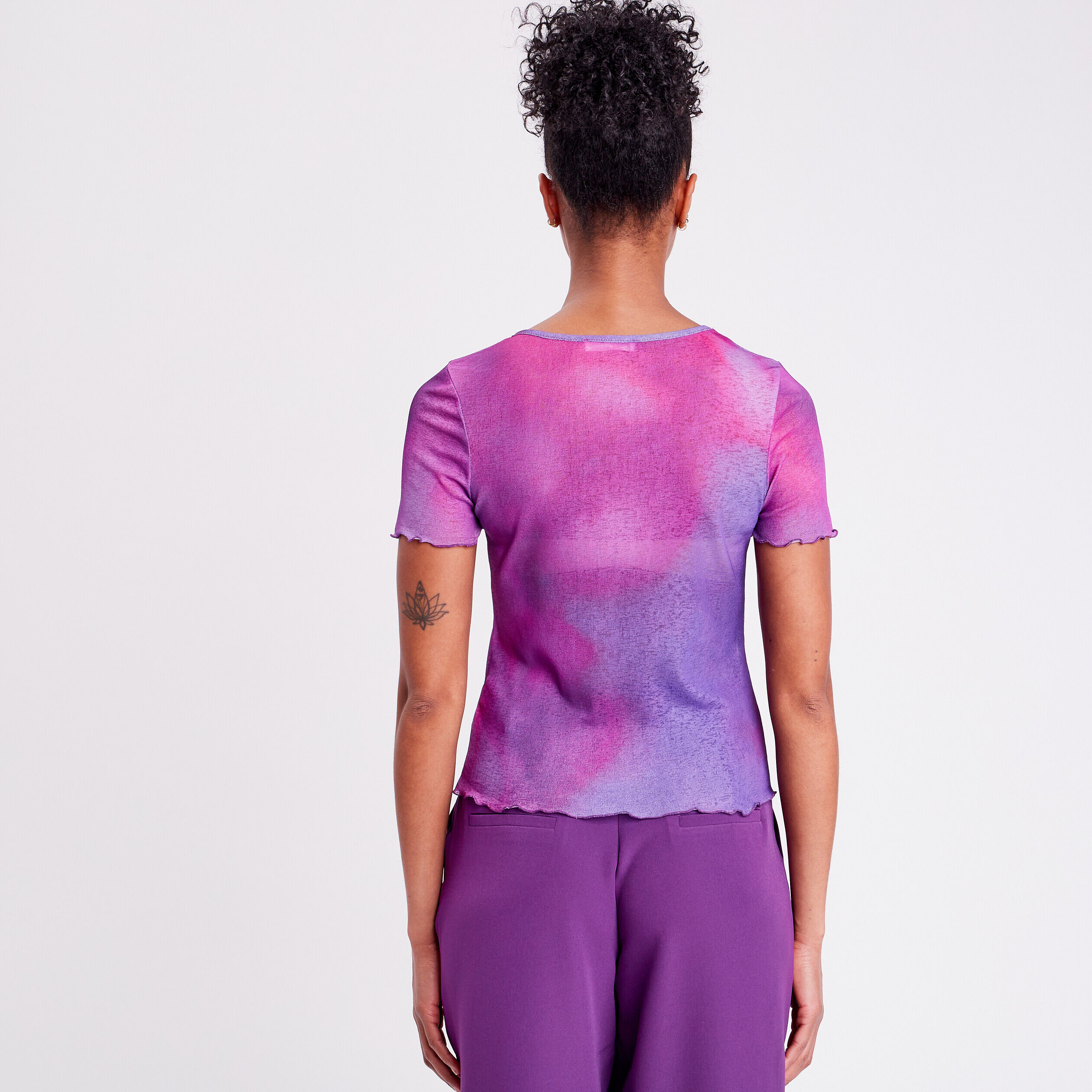T-shirt manches courtes rose fushia femme | Cache Cache
