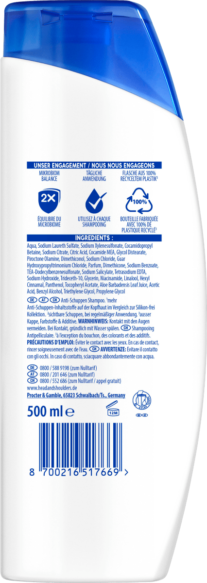 Shampoo Anti-Schuppen bei empfindlicher Kopfhaut, 500 ml
