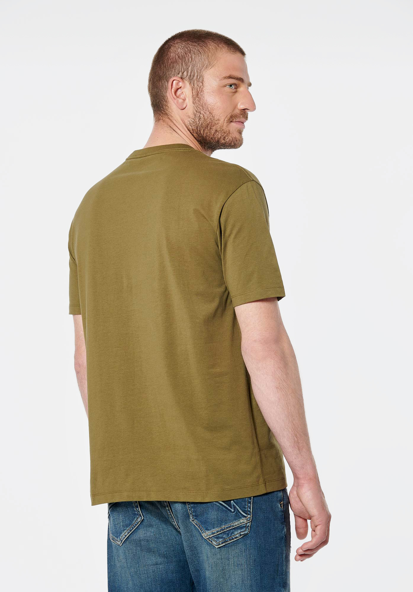 BRYZO  T-shirt kaki homme 100% coton