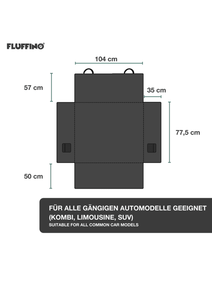 FLUFFINO Kofferraumschutz für Hund inkl. Seiten- & Ladekantenschutz dunkelgrau günstig kaufen onesize