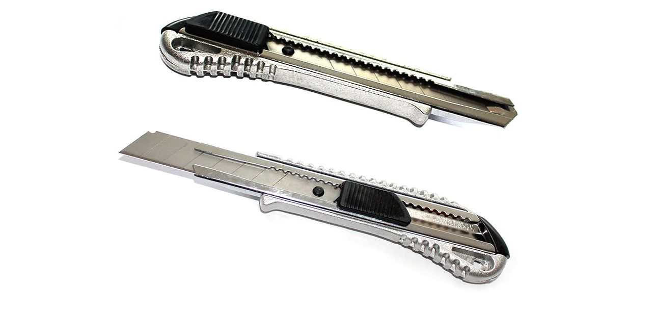 Vago-Tools 12 Stück Alu-Teppichmesser Druckguss Cuttermesser 18 mm