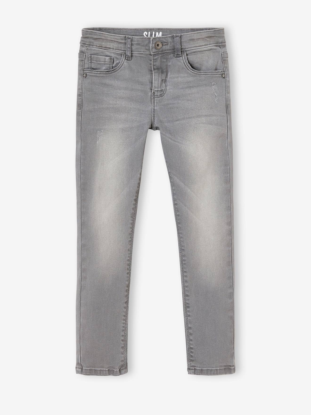 Vertbaudet Mädchen Slim-Fit-Jeans WATERLESS, Hüftweite COMFORT - dark blue