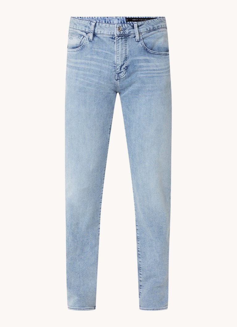 Jeans slim Armani Exchange con tasche laterali e lavaggio chiaro