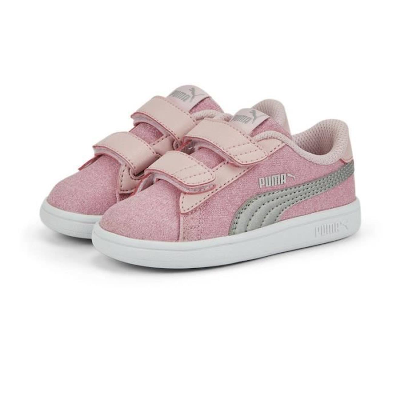 Basket Puma Smash v2 Glitz Glam Bébé rose