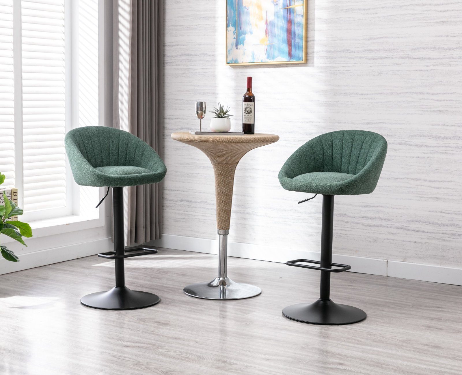 WAHSON OFFICE CHAIRS Barhocker 2er Set Barstuhl aus Stoff Tresenhocker