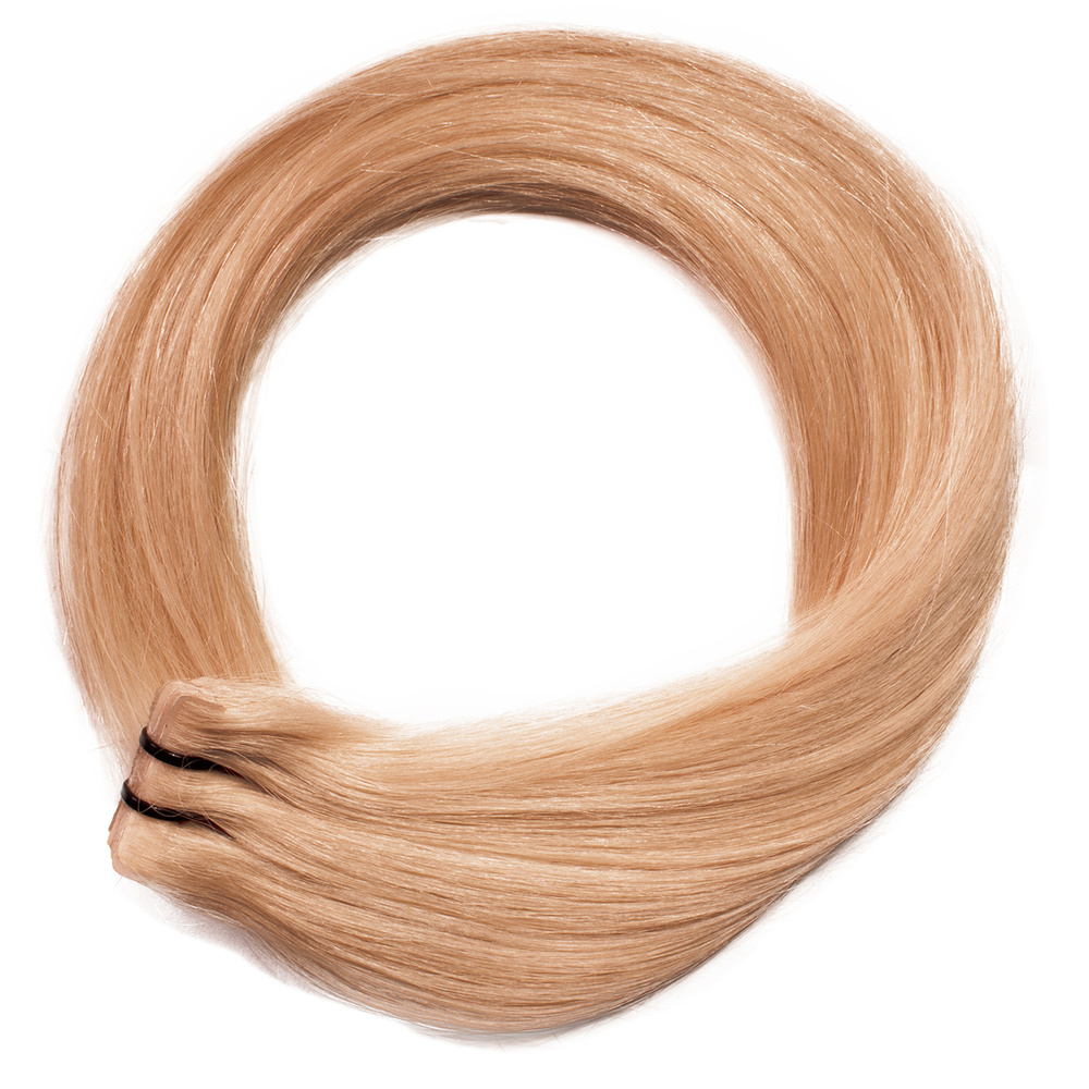 hair2heart Extensions adhesives Invisible Premium cheveux naturels #27 Blond doré foncé extensions