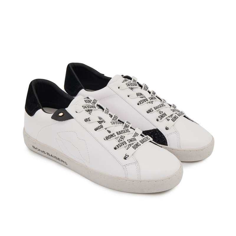 Baskets en cuir Colette blanc noir