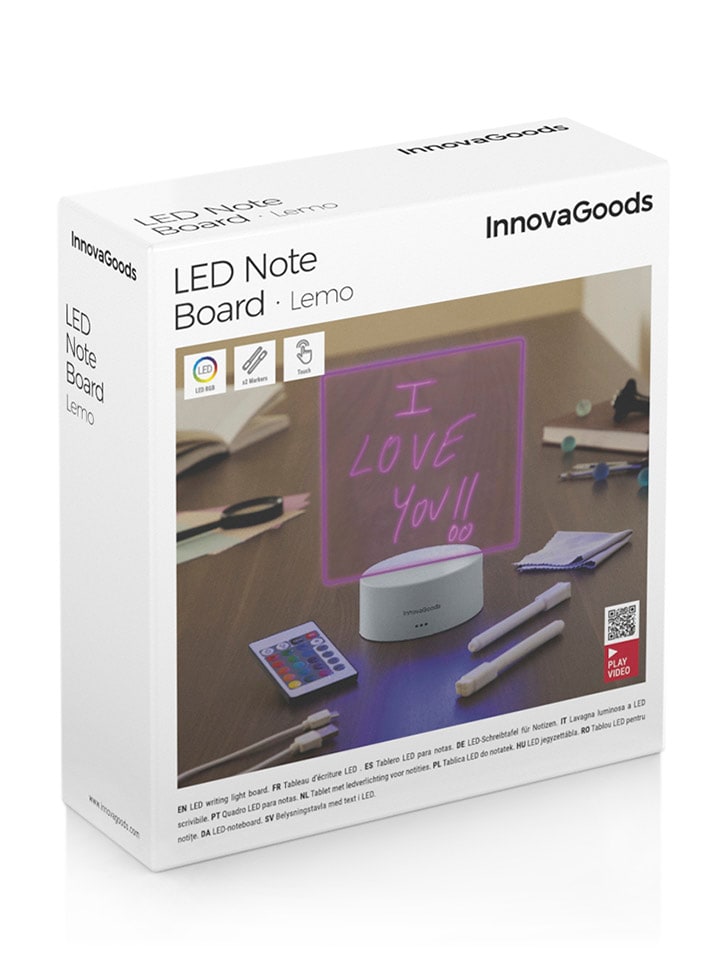 InnovaGoods LED-Notiztafel in Hellgrau - (B)15 x (H)19 cm günstig kaufen onesize
