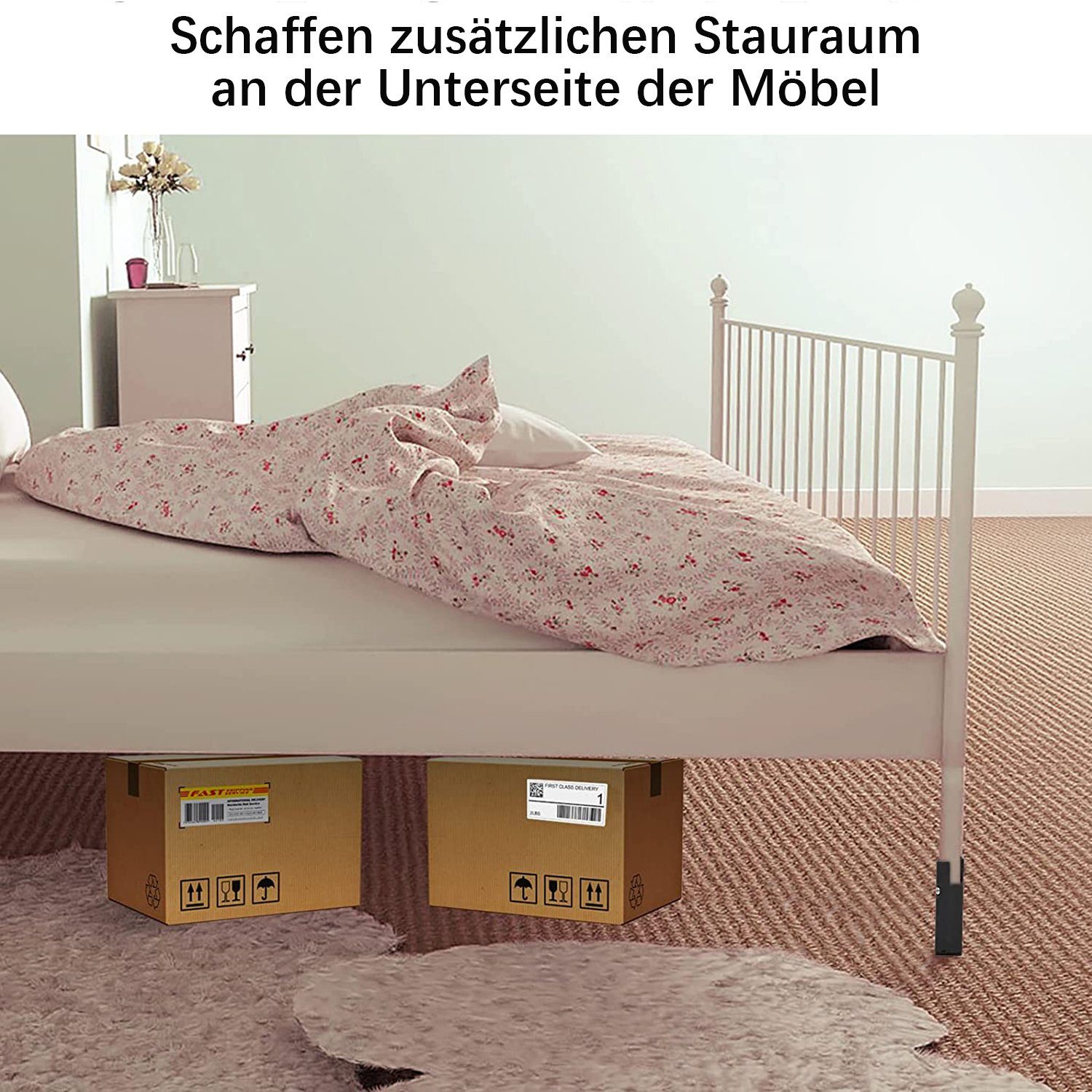 TOPMELON Möbelfuß 4er Tischbeine Für Fußbreite 2.2-4.2cm Sofa Bett Schränke