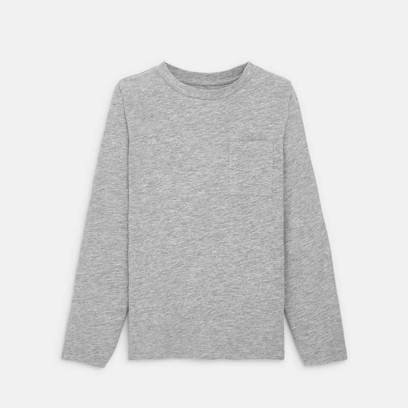 T-shirt uni en coton gris garçon