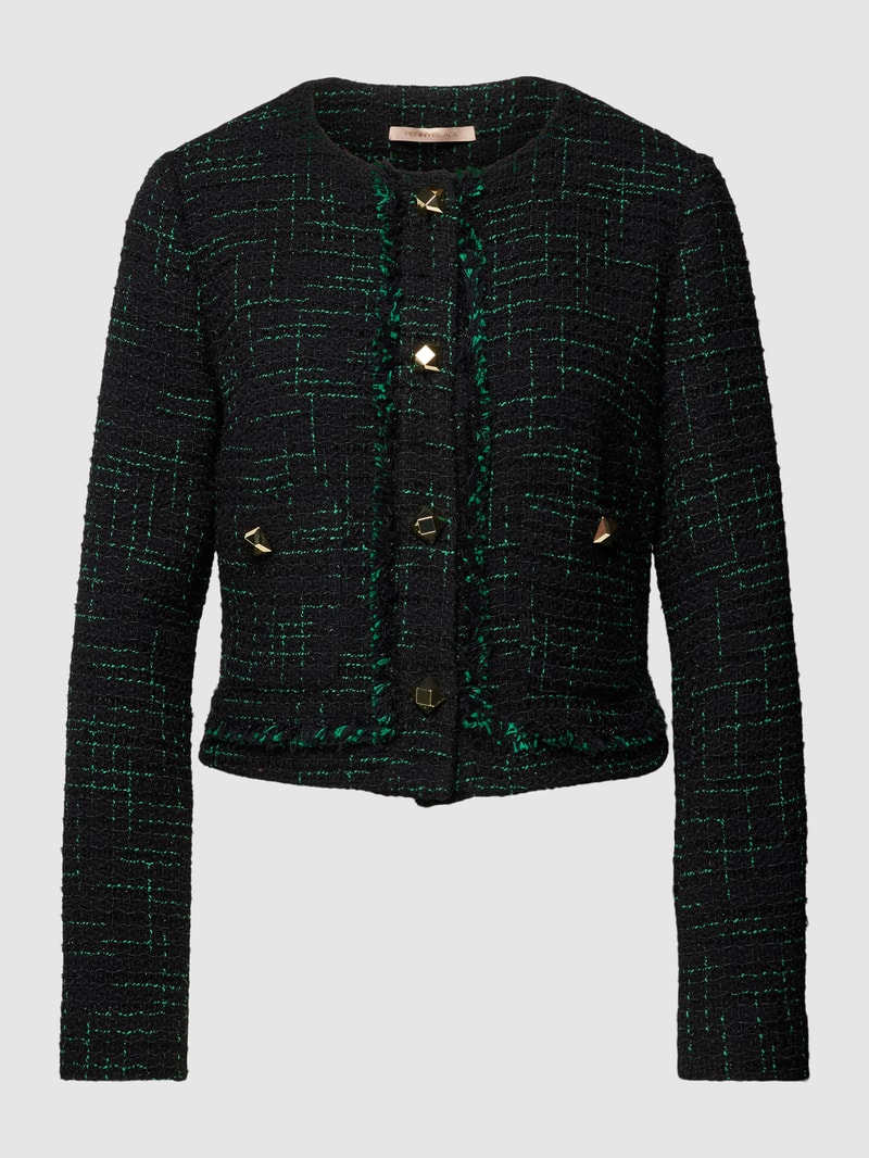 Blazer mit Rundhalsausschnitt Modell 'ISOSCELE' in schwarz