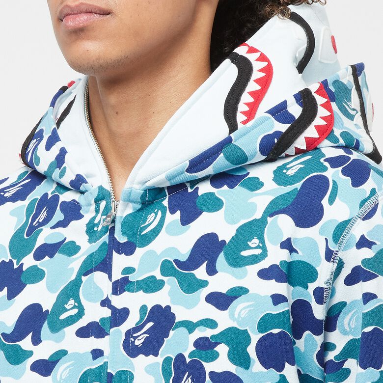 A Bathing Ape Abc Camo Double Shark Full Zip Hoodie blue