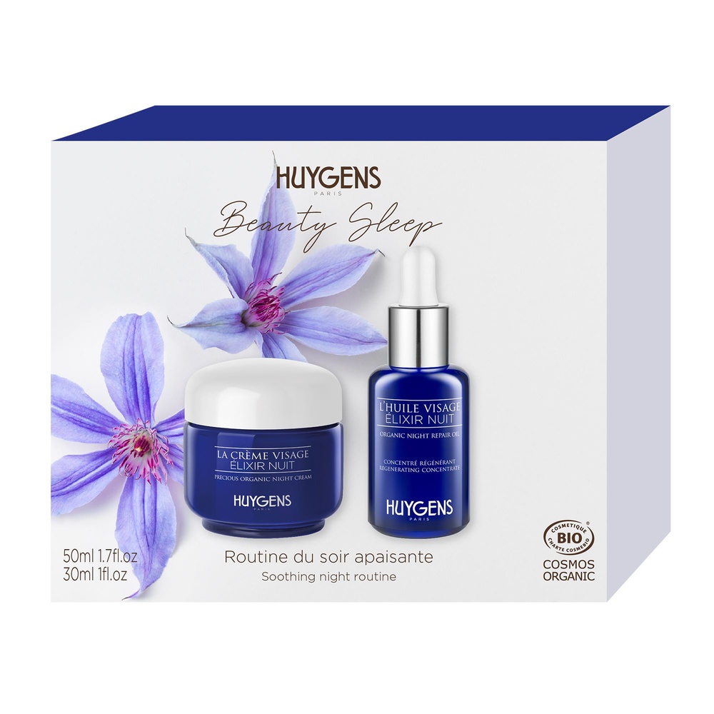 huygens LE DUO VISAGE ELIXIR NUIT - BEAUTY SLEEP Soin Visage BIO. Régénérant, apaisant et nourrisant