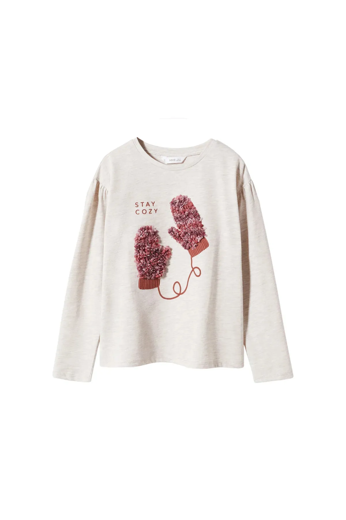 MANGO Kids  Sandfarbenes T-Shirt für Mädchen
