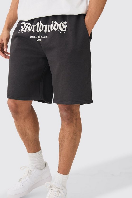 Oversize Shorts mit Worldwide-Print