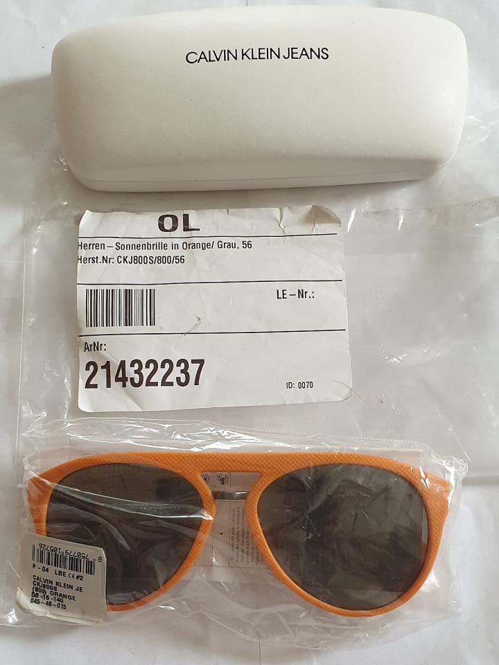 CALVIN KLEIN JEANS Herren-Sonnenbrille in Orange/ Grau günstig kaufen 56