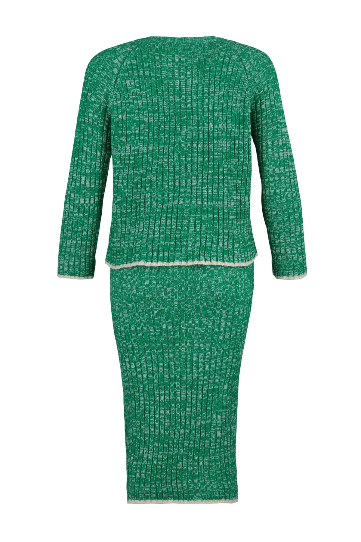 Trendyol Collection  Grünes Strickoberteil und -unterteil mit Farbverlauf-Muster TWOAW23AU00192