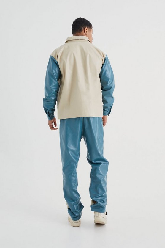 Langärmliges Colorblock Overshirt und Hose