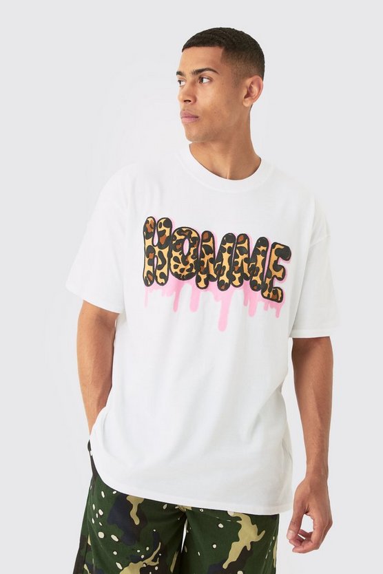Oversized Leopard Homme Puff Print T-shirt