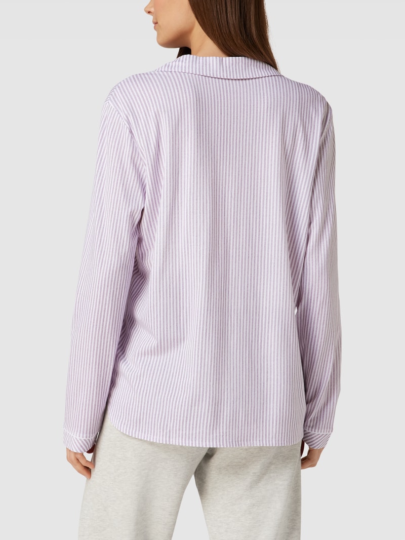 Pyjama-Oberteil mit Streifenmuster Modell 'Everyday' in bordeaux rot