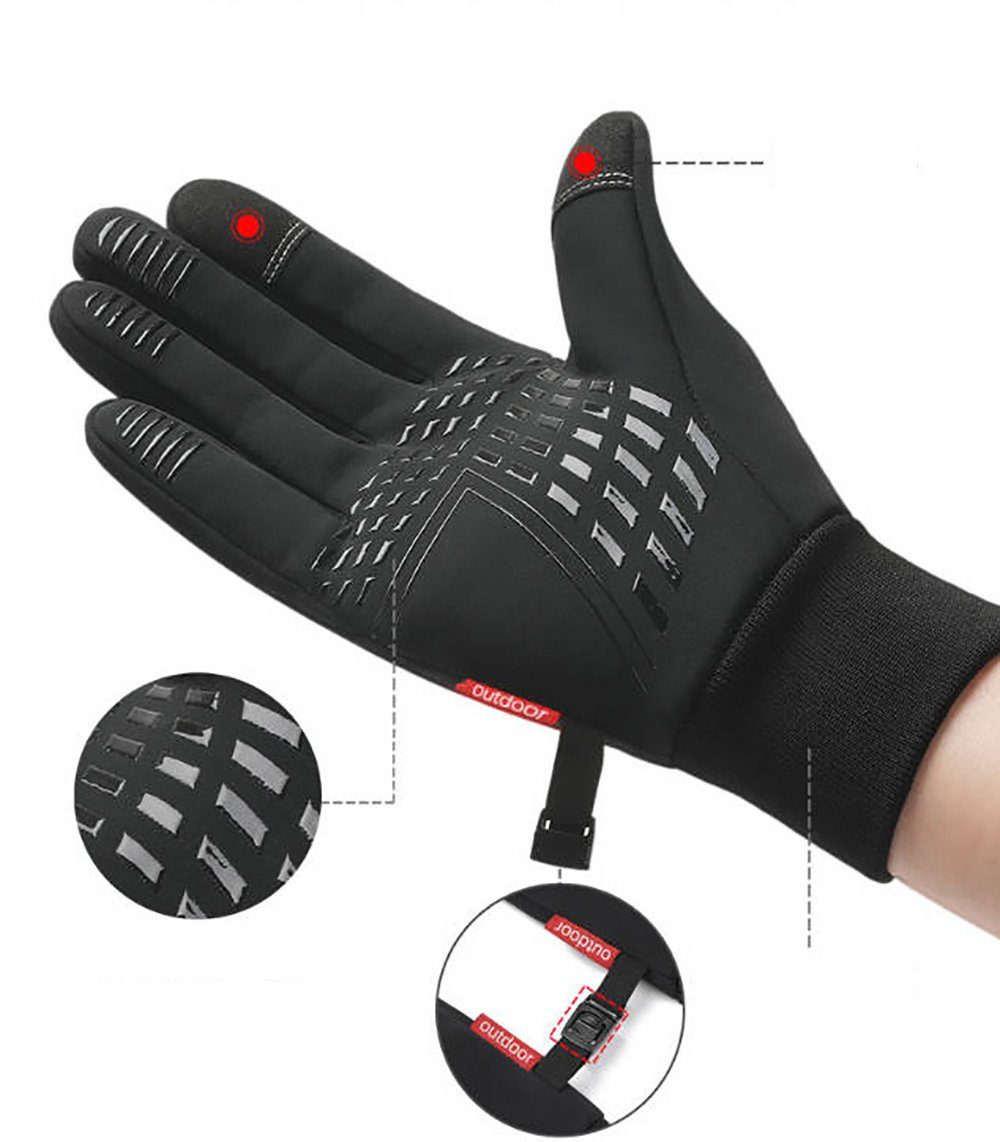 Deliana.sport Fahrradhandschuhe Radsporthandschuhe, Männer Frauen, Winter Warme Handschuhe (Bausätze, Winter-Reithandschuhe 1 Paar, Skihandschuh) wasserdicht, Touchscreen-Handschuhe, winddichte Laufhandschuhe