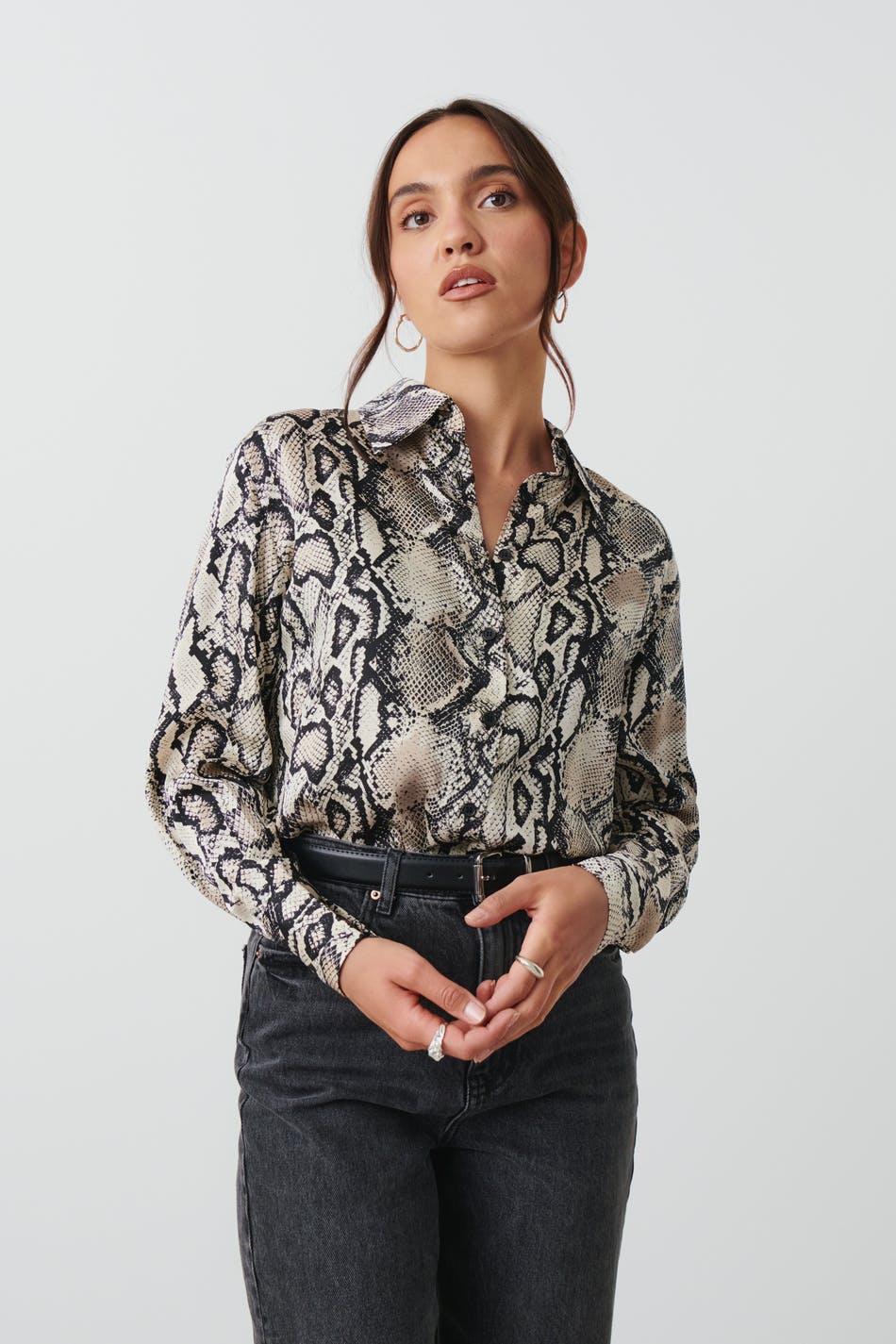 Oversized satin shirt