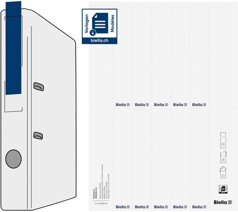 Biella DIN A4 40 mm Weiss 10 Blatt à 10 Etiketten
