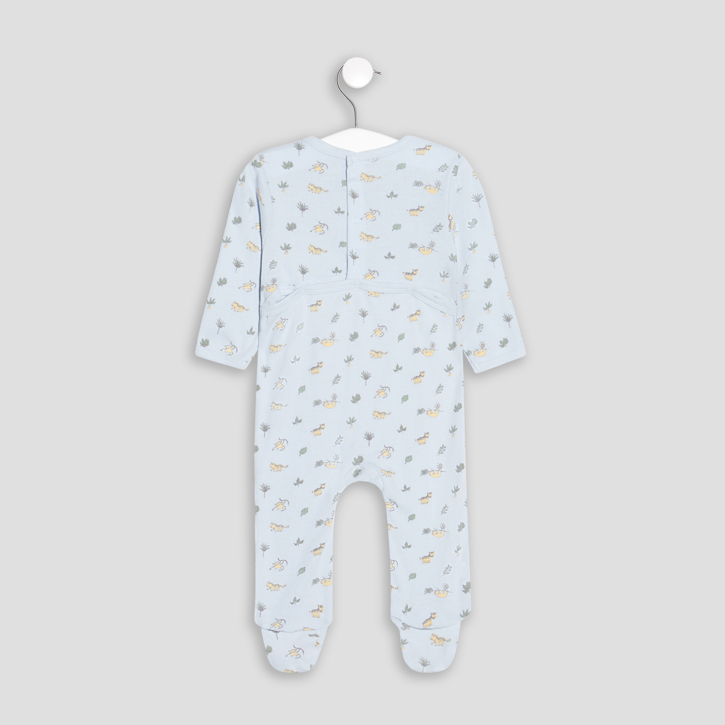 Dors-bien en coton manches longues bleu clair bébé garçon | La Halle