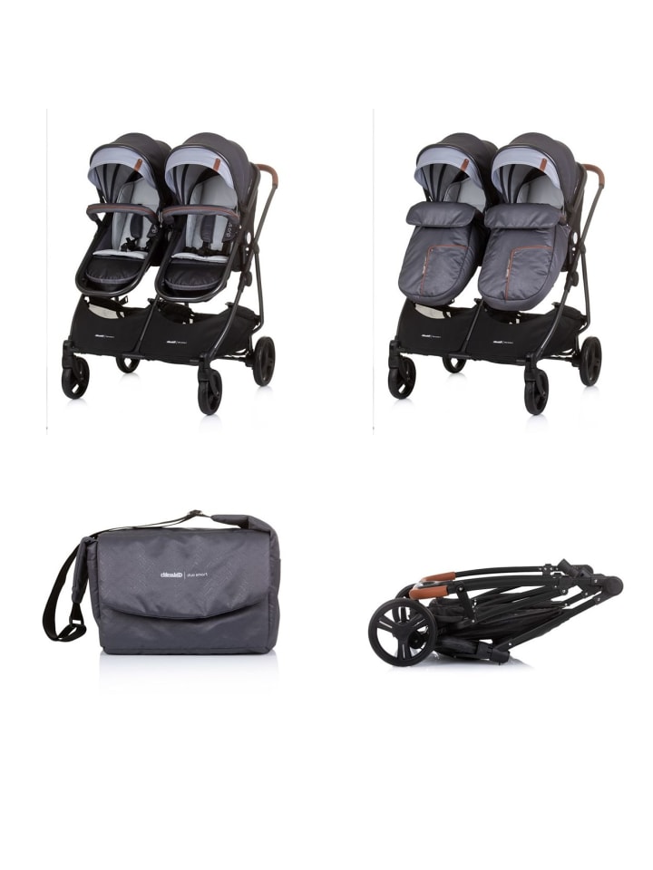 Chipolino Geschwisterkinderwagen Duo Smart in grau günstig kaufen onesize
