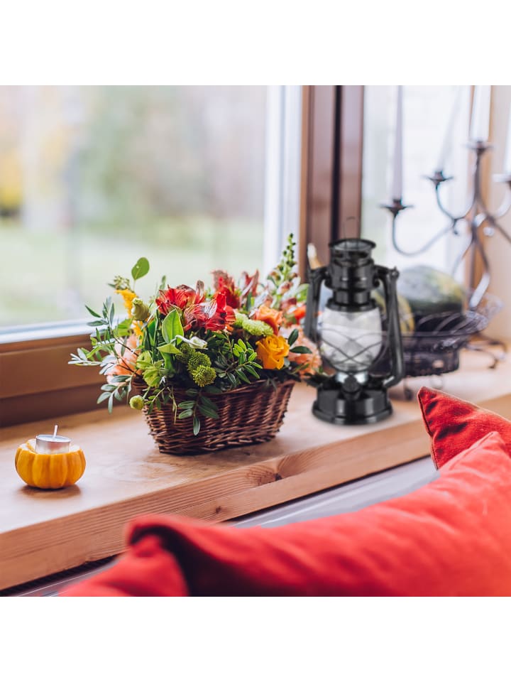 relaxdays Sturmlaterne LED in Schwarz - (B)15 x (H)24 x (T)11,5 cm günstig kaufen onesize