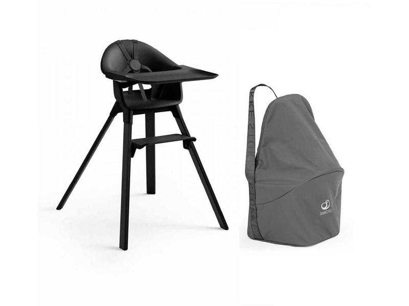 Chaise haute Stokke Clikk Noire et sac de transport