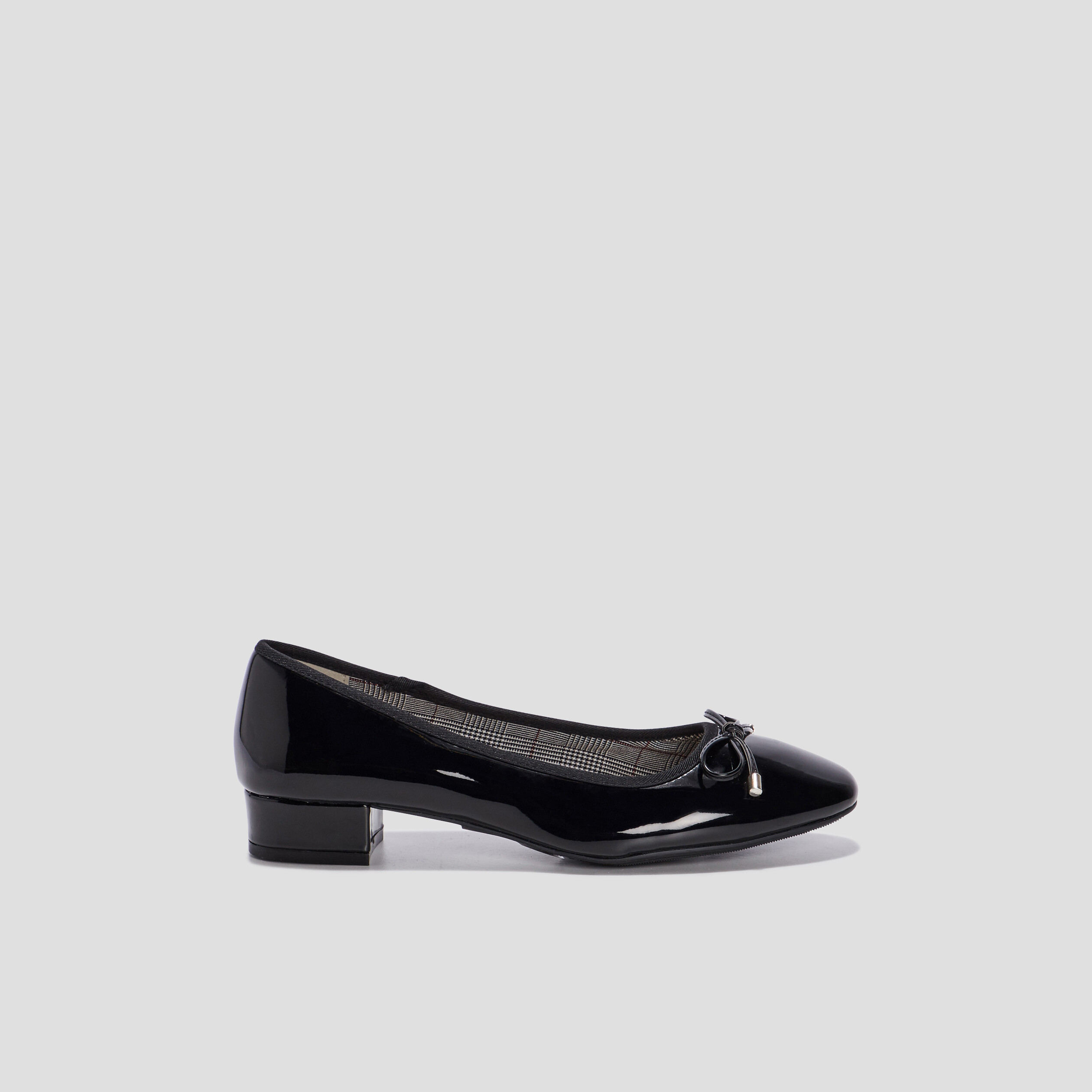 Ballerines à talons vernies noir femme | La Halle