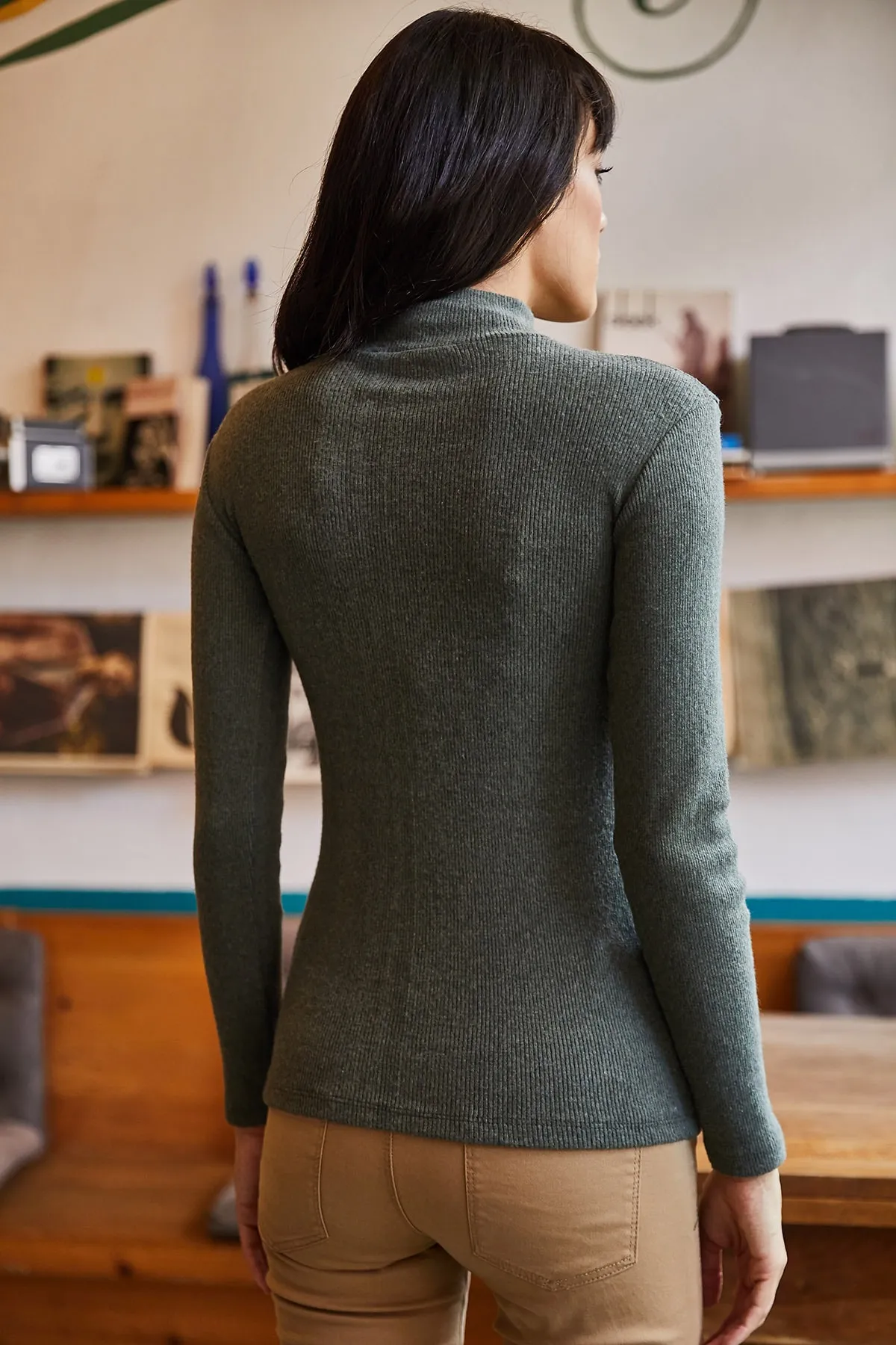 Olalook  Pullover - Khaki - Figurbetont