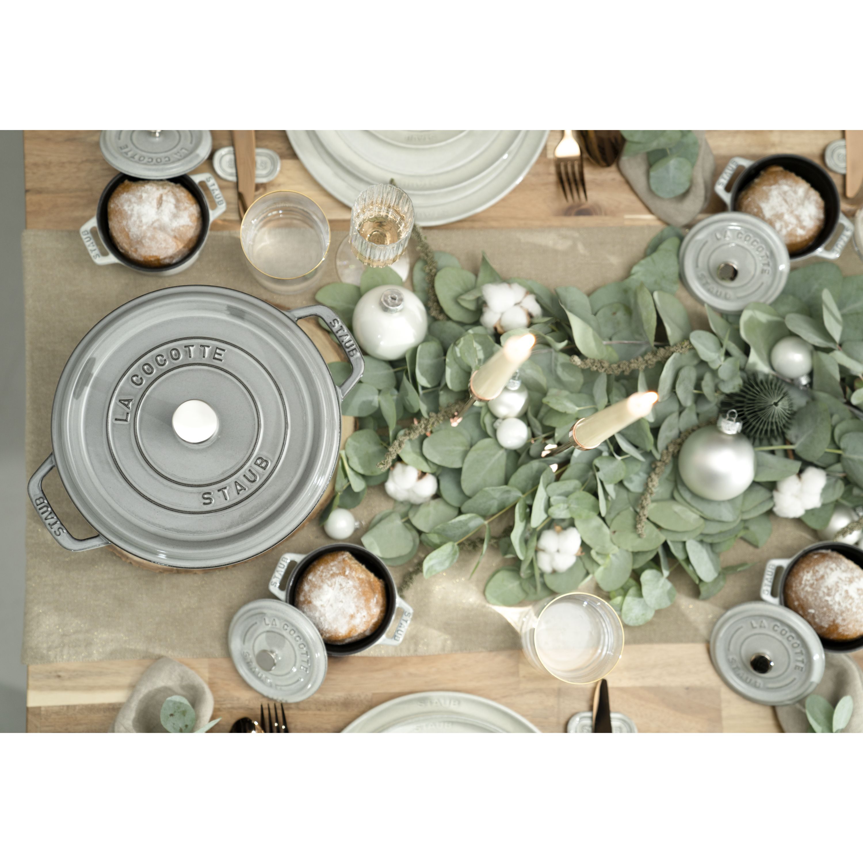 Cocotte 26 cm, rund, Graphit-Grau, Gusseisen