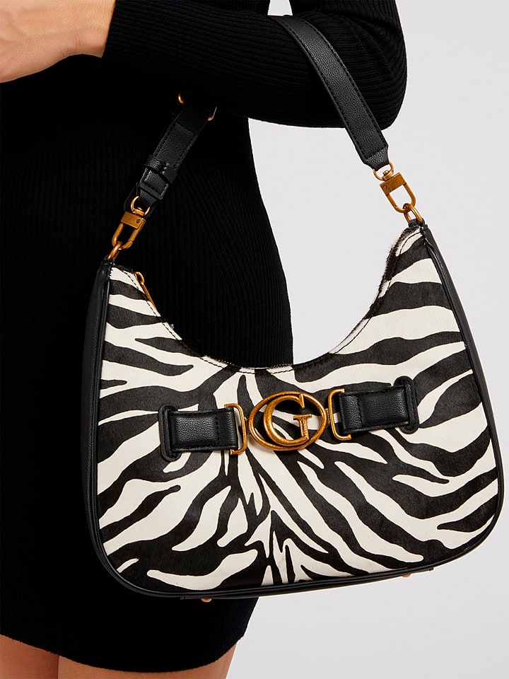 Guess Schultertasche in Schwarz/ Weiß - (B)32 x (H)26 x (T)6,6 cm günstig kaufen onesize