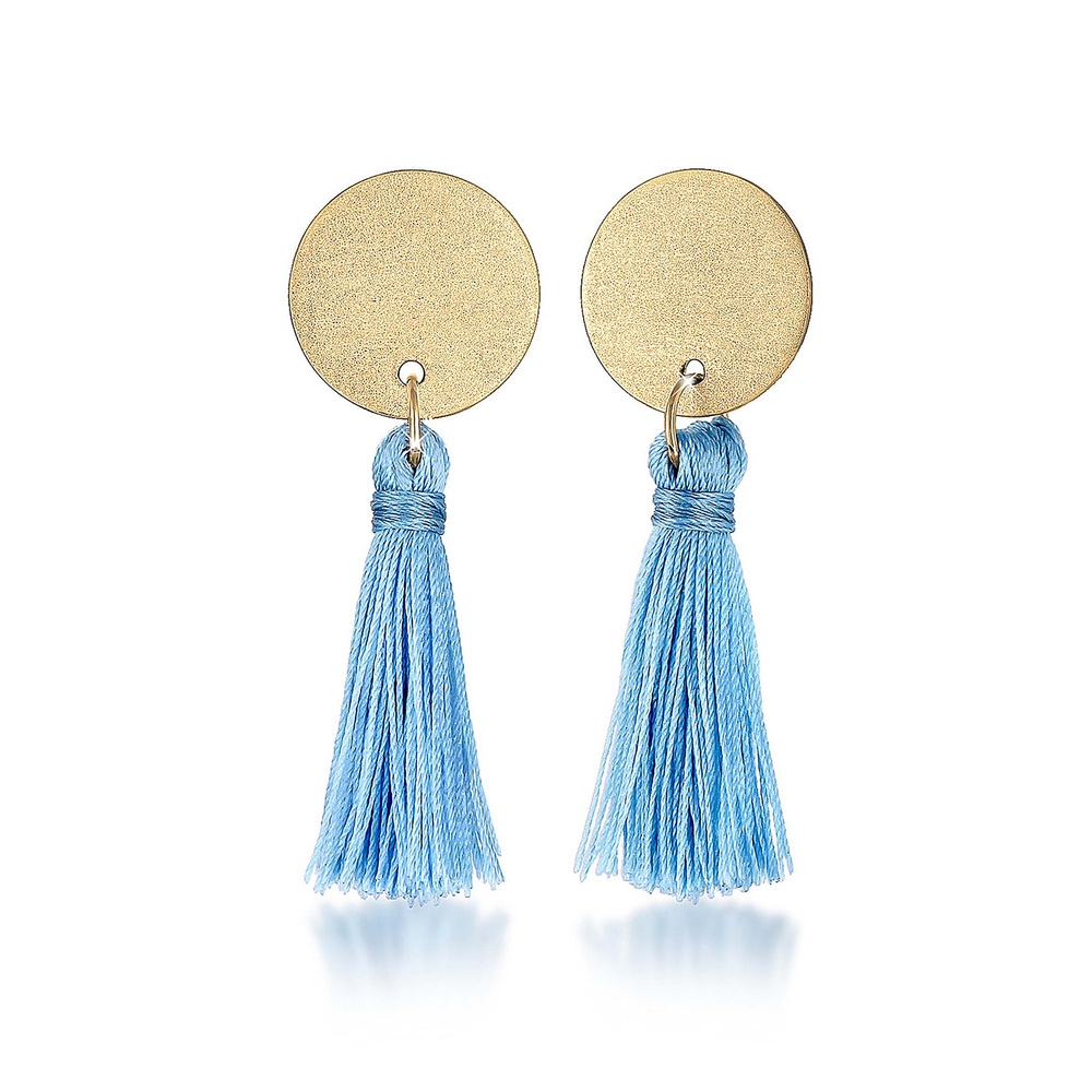 Elli Elli Boucles d'Oreilles Hänger Kreis Boho Tassel Trend Matt 925 Silber Boucles d'oreilles