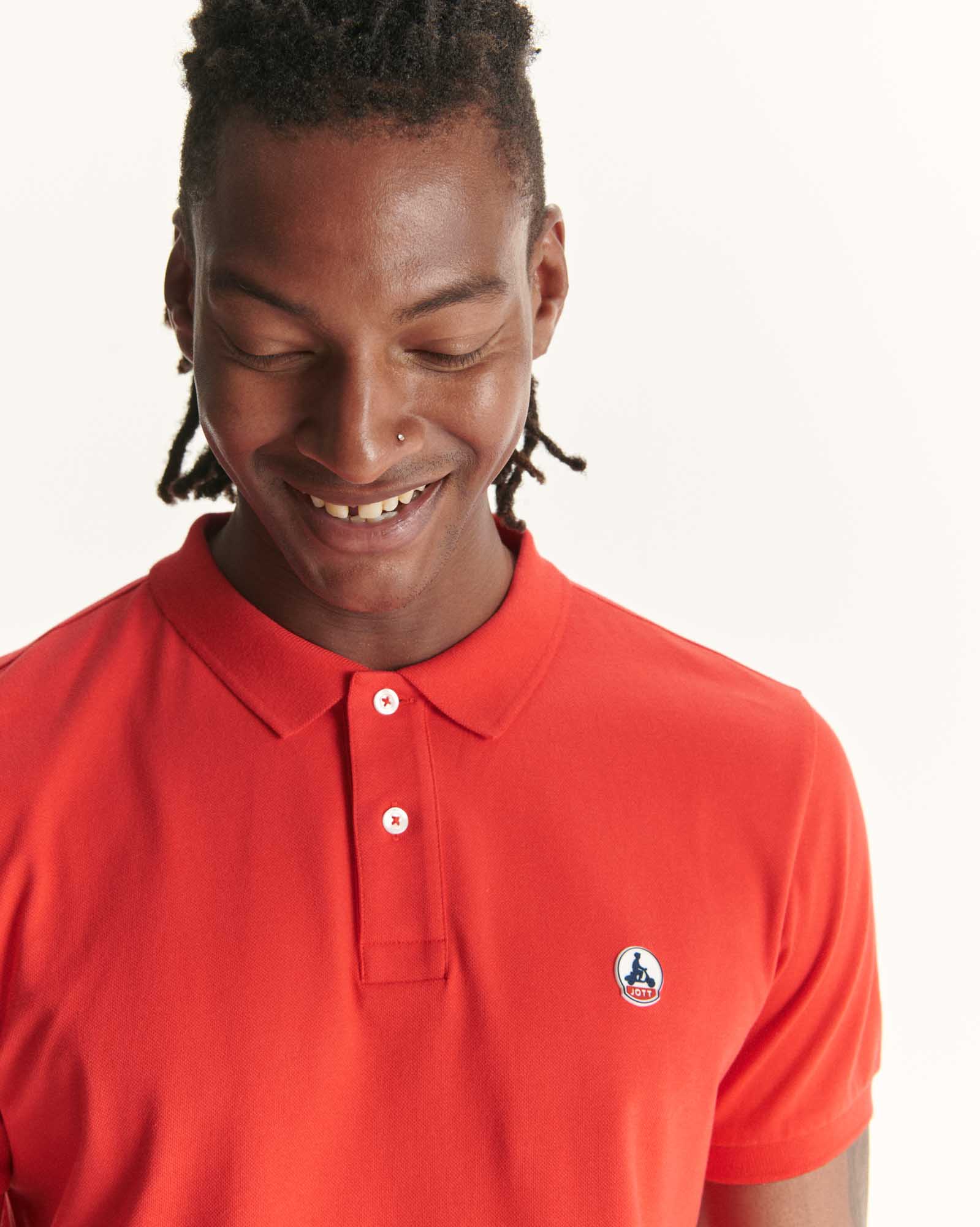 Polo homme en coton biologique Rouge vif Marbella
