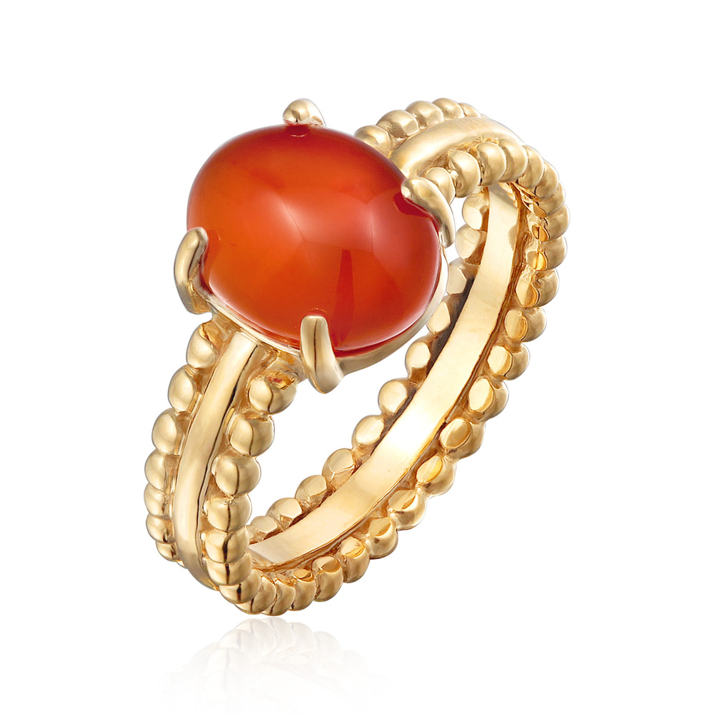 Elli PREMIUM Elli PREMIUM Bague Femmes Déclaration Twisted avec cornaline en argent sterling 9 Bague