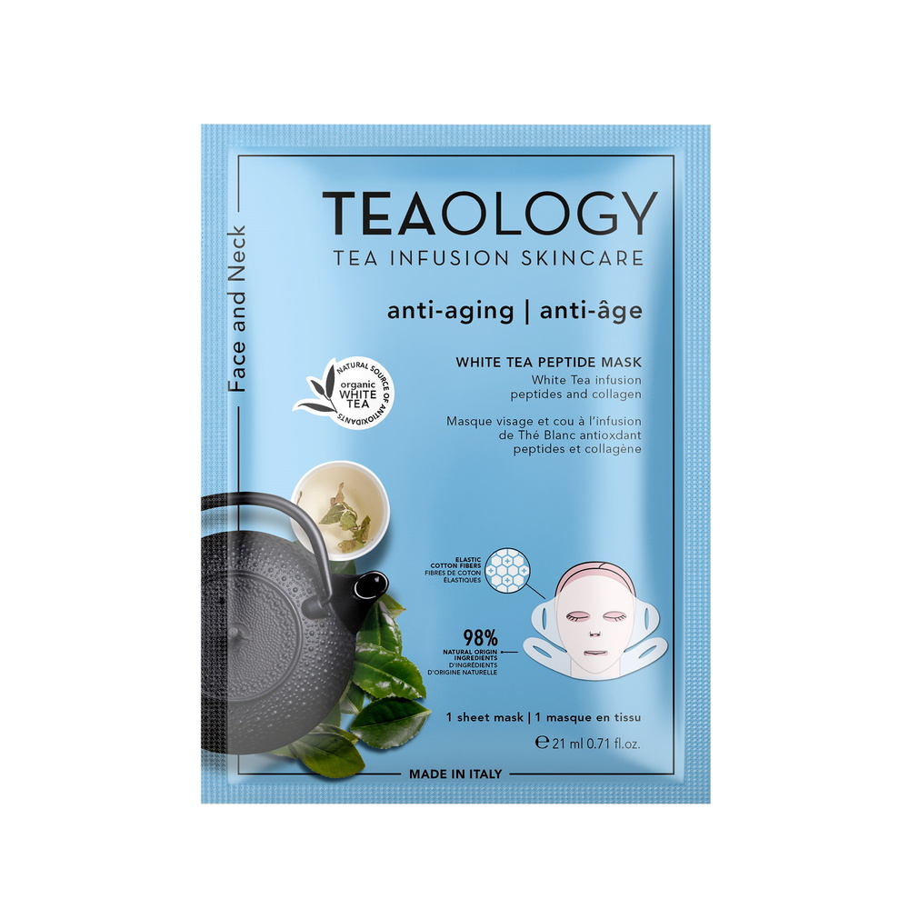 Teaology White Tea Peptide Mask Masque visage et cou au Tè Blanc et Peptides