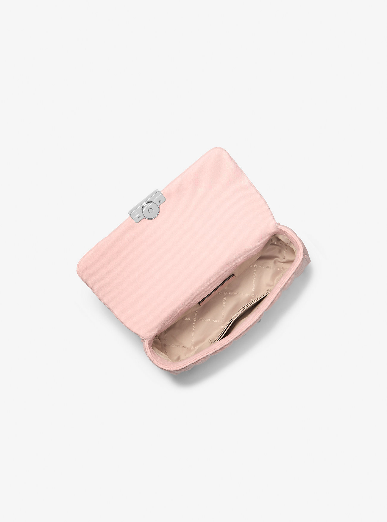 Tribeca liten vattert denim skulderveske - ROSEWATER