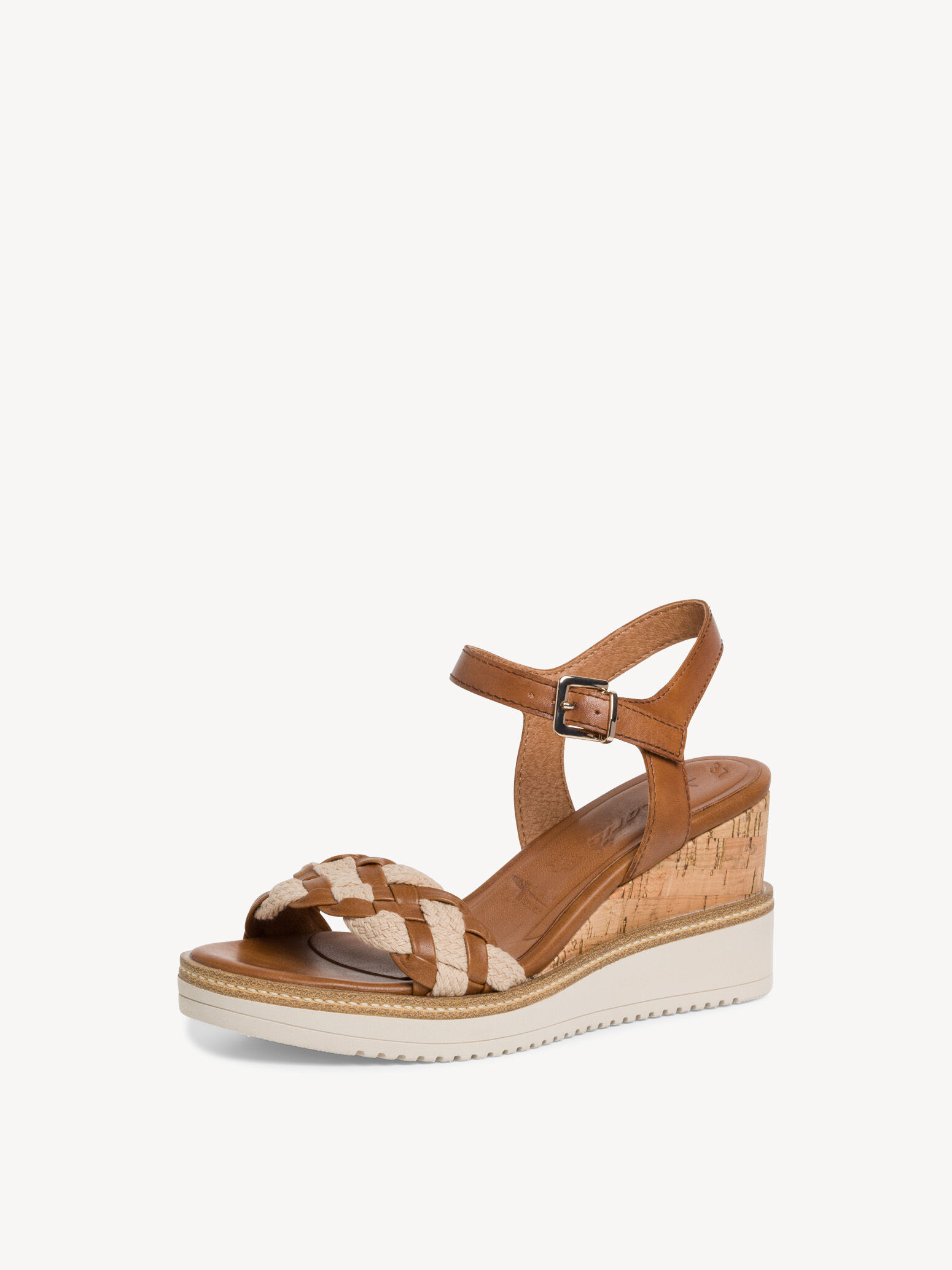 Sandale à talon en cuir - marron