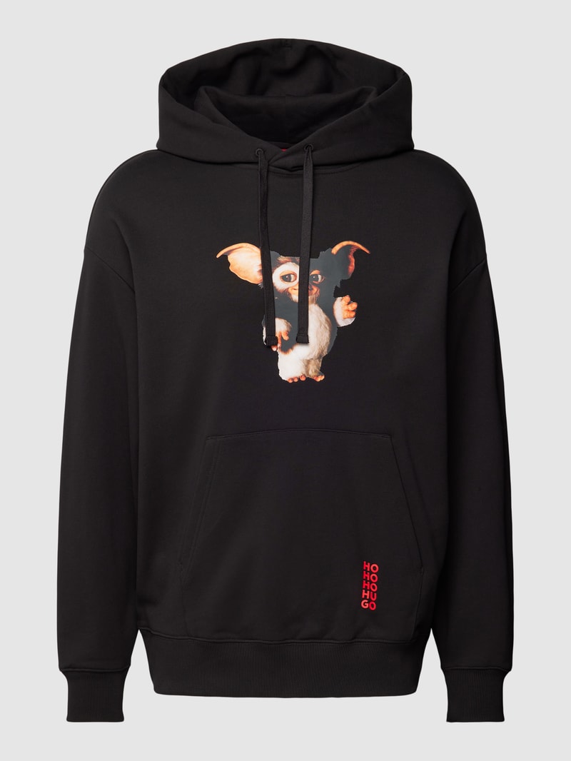 Hoodie mit Label-Detail Modell 'Diobes' in schwarz