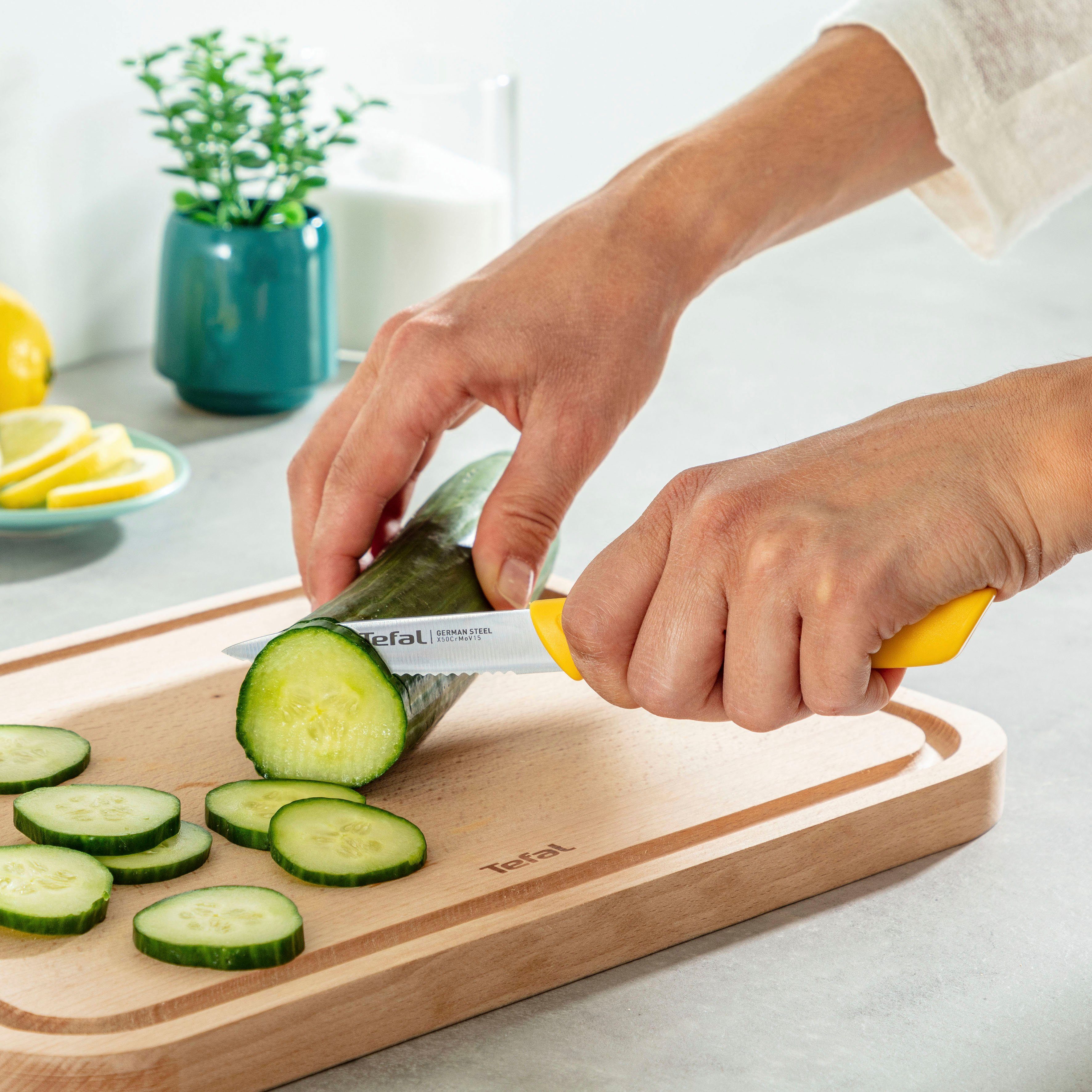 Tefal Messer-Set K273S3 Colorfood (Set, 3-tlg), Edelstahl, korrosionsbeständig, ergonomisch, sicher
