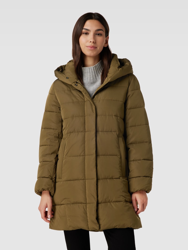 Steppjacke mit Zweiwege-Reißverschluss und Eingrifftaschen in olivgrün