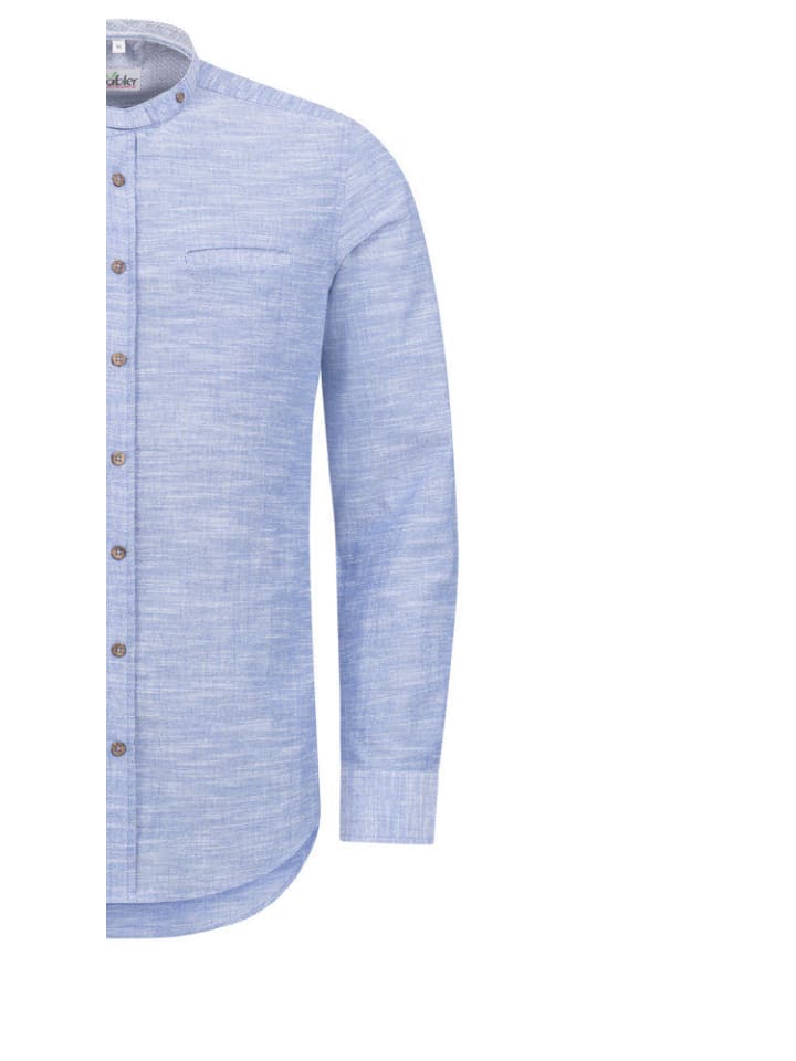 Nübler Trachtenhemd langarm Pius in Blau günstig kaufen