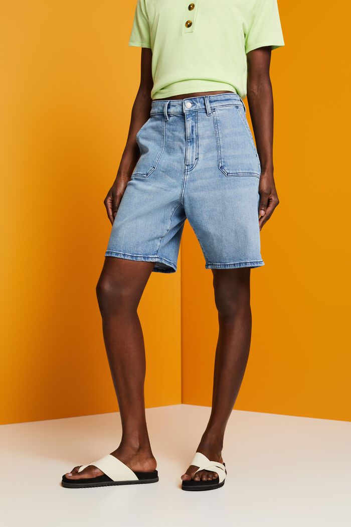 Jeans-Shorts mit hohem Bund